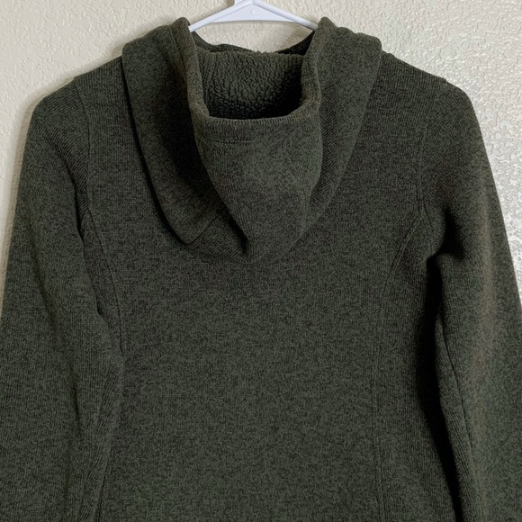 The North Face Girls Size 10-12 Green Heather Fleece Hooded Sweatshirt - Picture 8 of 13